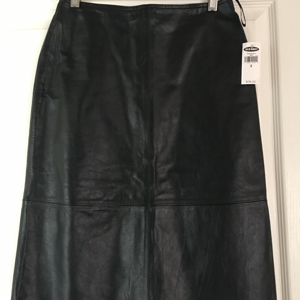 Old Navy Leather Black Skirt 2